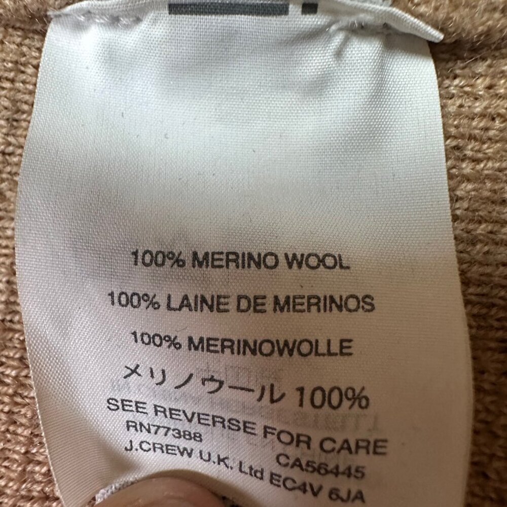 J. Crew 100% Merino Wool Eloise Sweater Blazer Tan Neutral Women's Medium - Picture 6 of 6